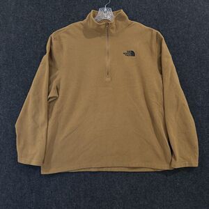 North Face Pullover Men's XL Brown Fleece Quarter 1/4 Zip Hiking Outdoor